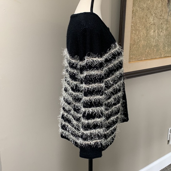 DEX open cardigan eyelash knit 3/4 sleeve soft - Picture 3 of 10